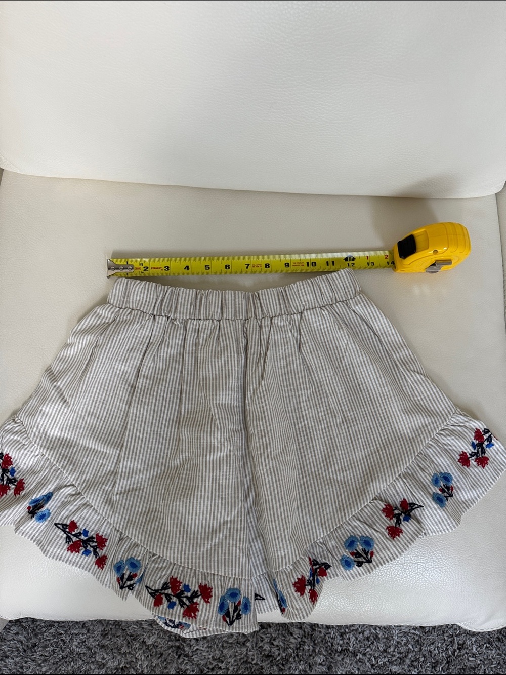 Caroline Constas White Striped Shorts with Red & Blue Floral Trim-size XS (BNWT) - Picture 8 of 8